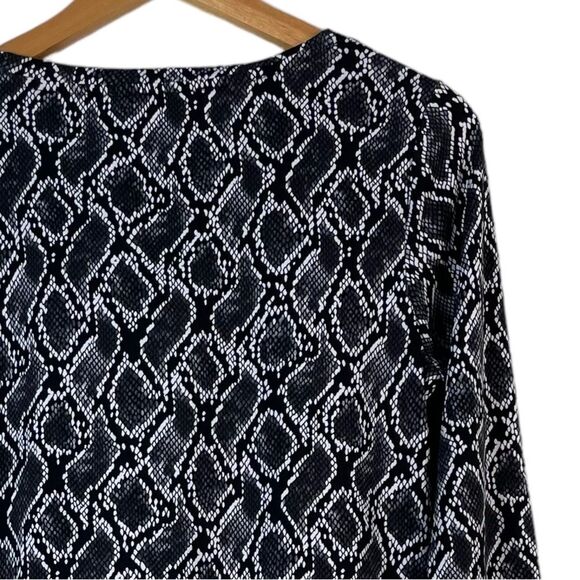 Michael Michael‎ Kors 3/4 Sleeves  Snake Print Dress Stretch Black Grey Size S - Picture 11 of 12